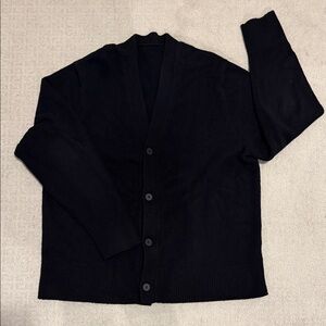Lululemon Men's Black Button-Front V-Neck Sweater Cardigan